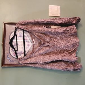 Pink and White Patterned Blouse